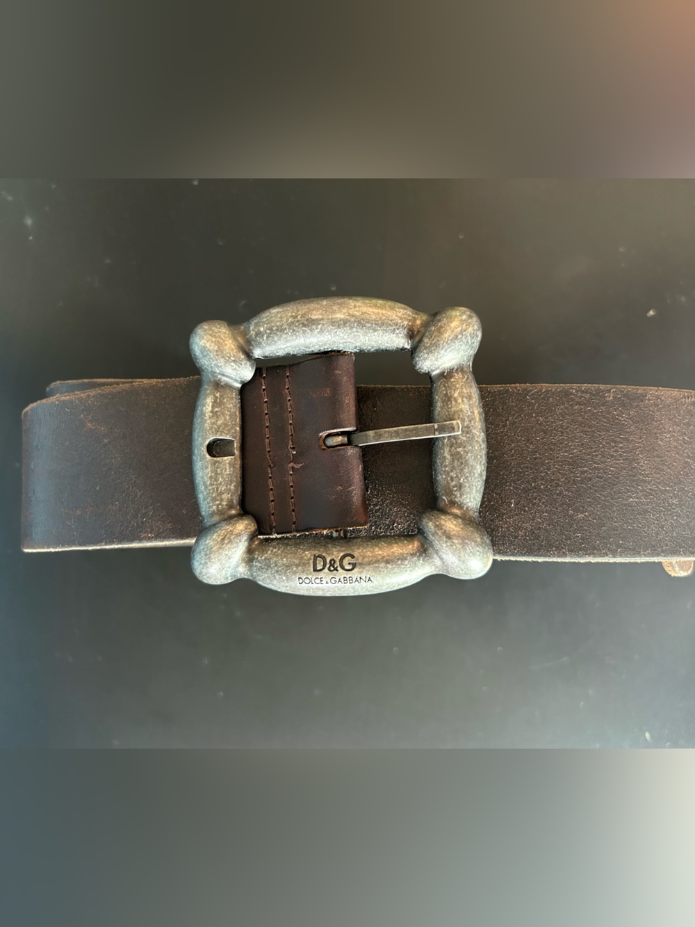 Vintage D&G Dolce & Gabbana brown leather belt